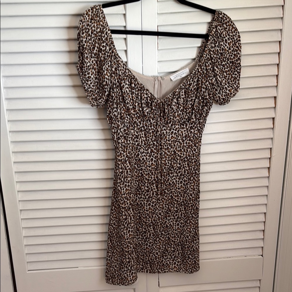 American Threads Leopard Print Mini Dress